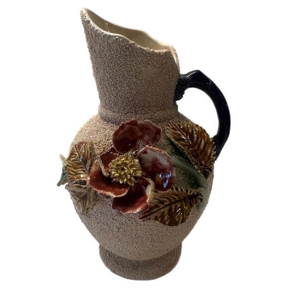 Antique Textured Painted Vase 3D Effect Farmhouse Country Chic Home Décor
